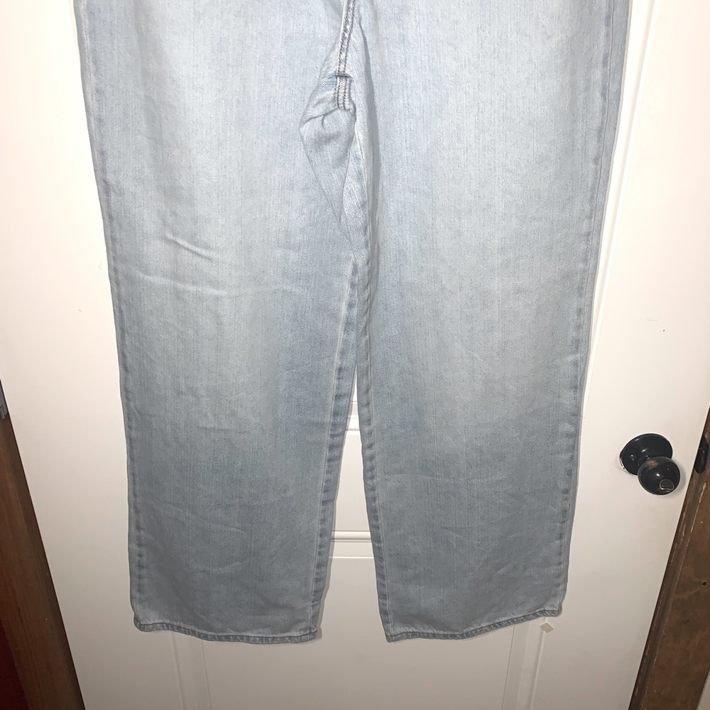 Relaxed wide leg Jeans non-stretch straight leg light wash 12/31R new - Picture 4 of 10